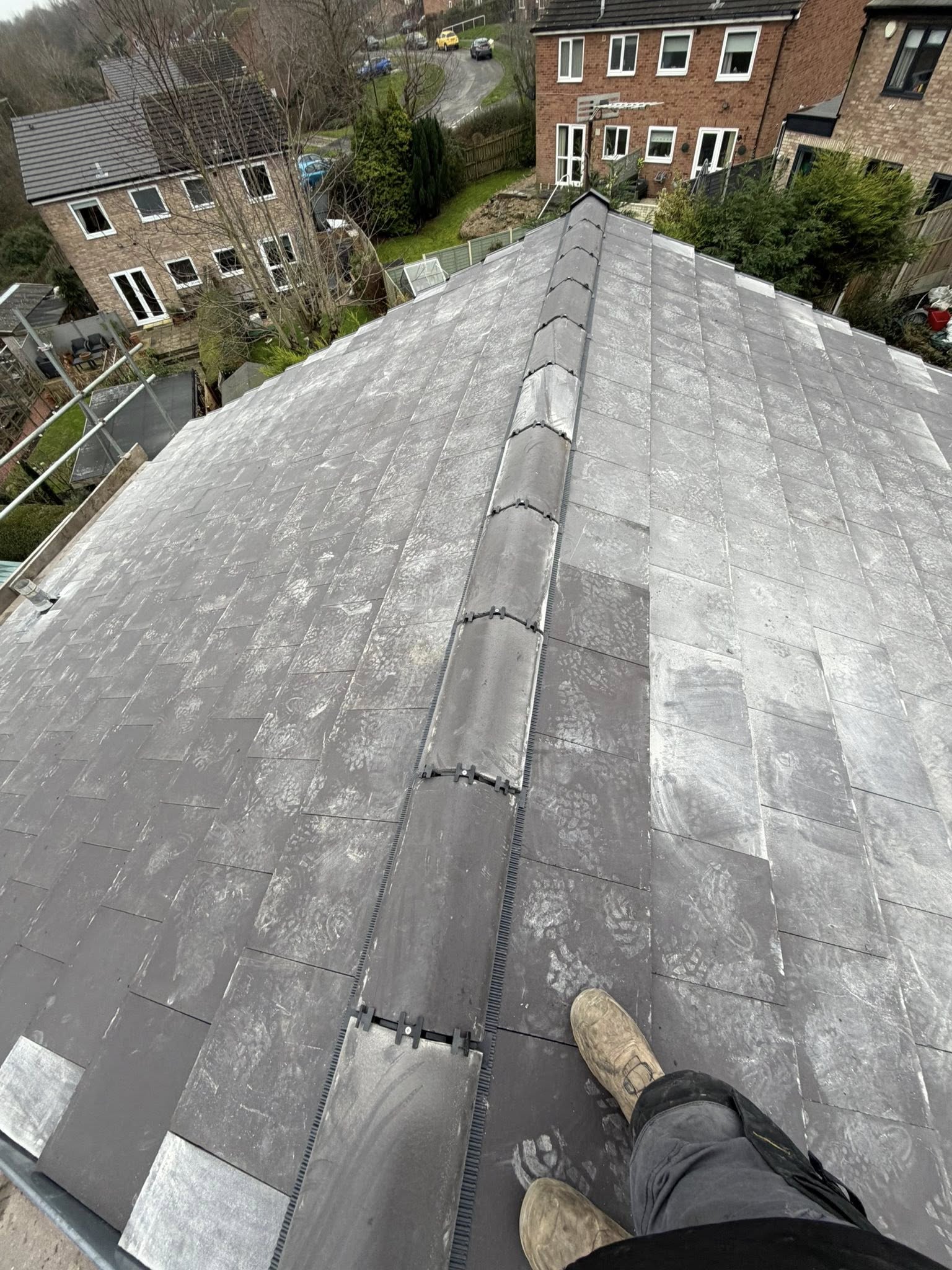 Finished re-roof using quality slate tiles by Smith Bros Roofing Yorkshire